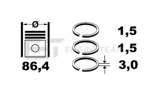 ET ENGINETEAM R1001600 Комплект поршневих кілець