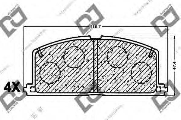 DJ PARTS BP1003 Комплект гальмівних колодок, дискове гальмо