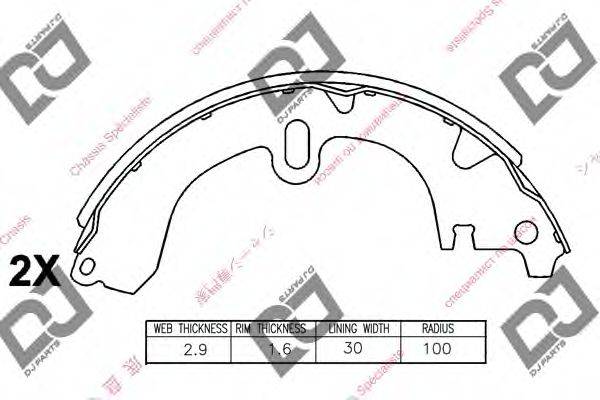 DJ PARTS BS1000 Комплект гальмівних колодок