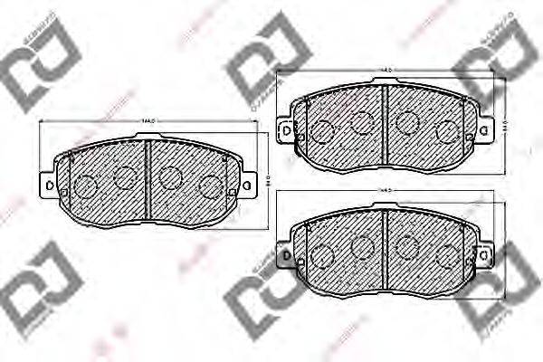 DJ PARTS BP1071 Комплект гальмівних колодок, дискове гальмо