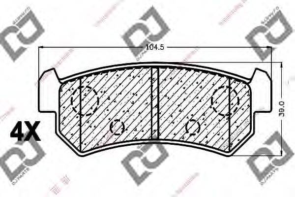 DJ PARTS BP1172 Комплект гальмівних колодок, дискове гальмо