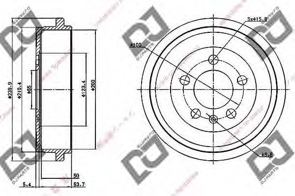 DJ PARTS BR1018 Гальмівний барабан