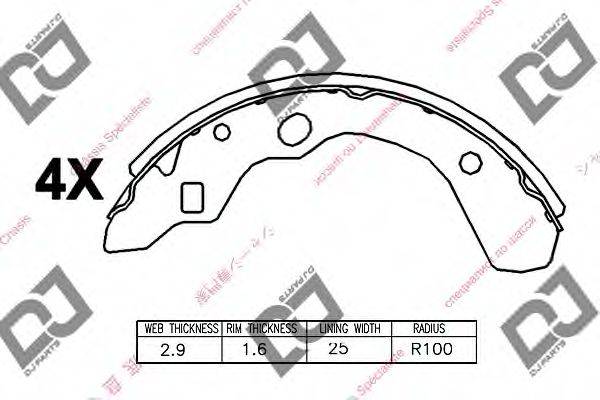 DJ PARTS BS1005 Комплект гальмівних колодок