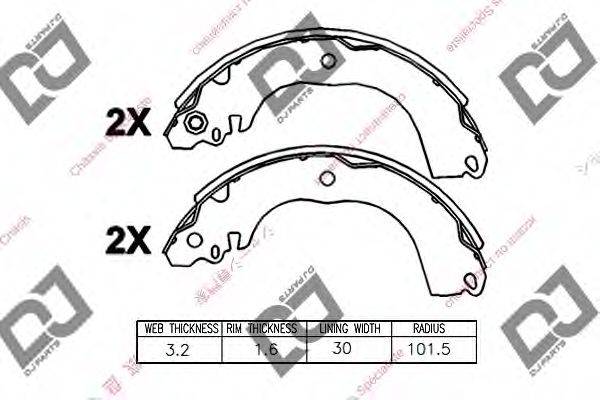 DJ PARTS BS1130 Комплект гальмівних колодок