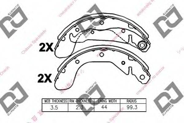 DJ PARTS BS1134 Комплект гальмівних колодок