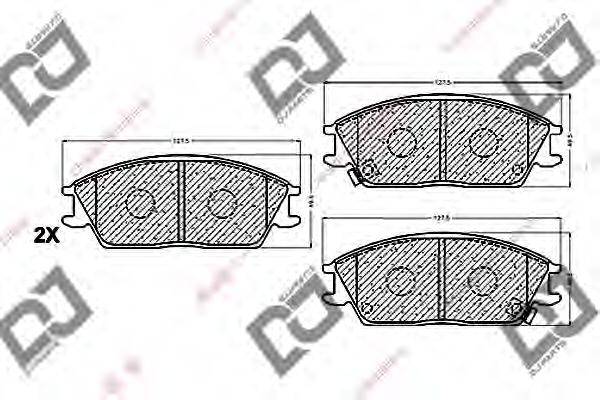 DJ PARTS BP1101 Комплект гальмівних колодок, дискове гальмо