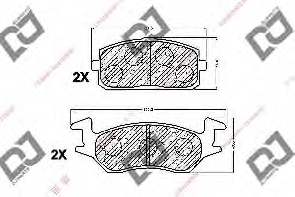 DJ PARTS BP1197 Комплект гальмівних колодок, дискове гальмо