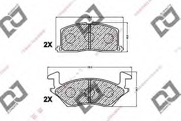 DJ PARTS BP1199 Комплект гальмівних колодок, дискове гальмо