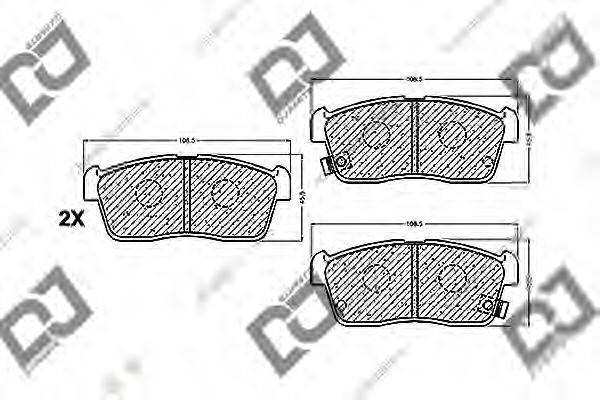 DJ PARTS BP1166 Комплект гальмівних колодок, дискове гальмо