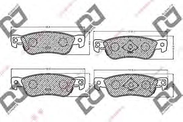 DJ PARTS BP1218 Комплект гальмівних колодок, дискове гальмо