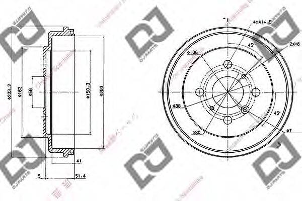 DJ PARTS BR1049 Гальмівний барабан