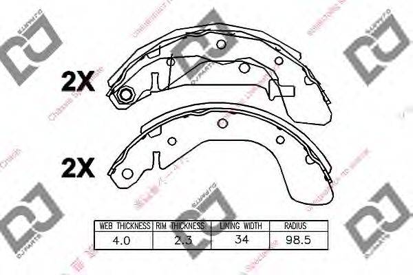 DJ PARTS BS1240 Комплект гальмівних колодок