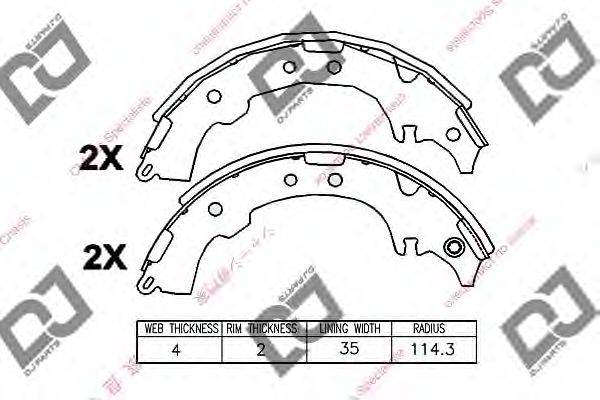 DJ PARTS BS1244 Комплект гальмівних колодок
