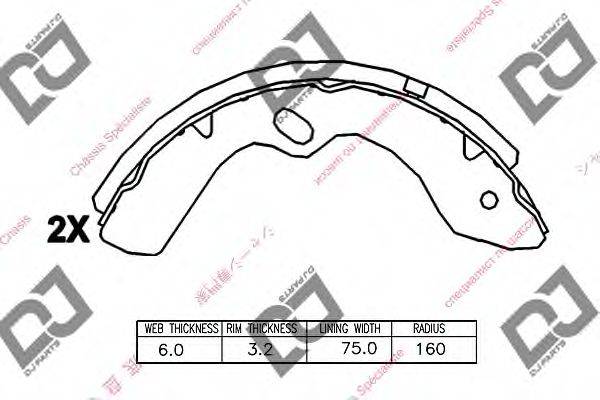 DJ PARTS BS1315 Комплект гальмівних колодок