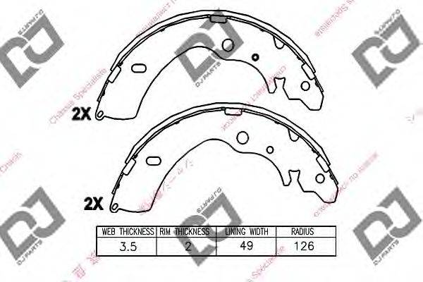 DJ PARTS BS1323 Комплект гальмівних колодок