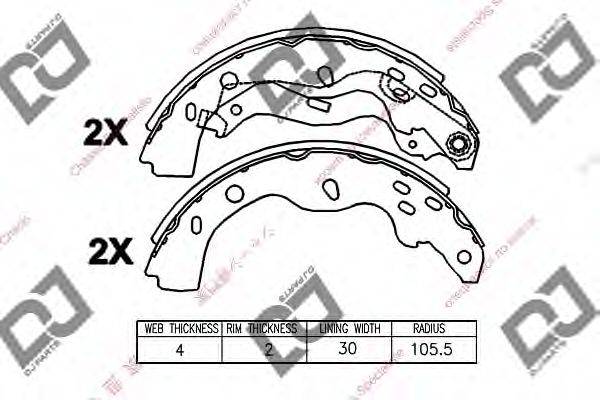 DJ PARTS BS1383 Комплект гальмівних колодок