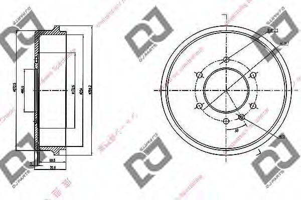 DJ PARTS BR1079 Гальмівний барабан