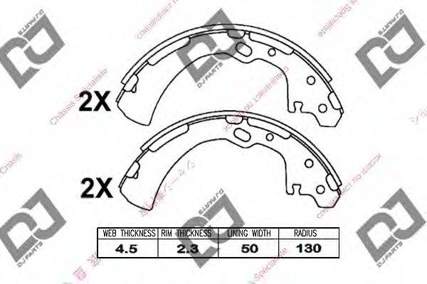 DJ PARTS BS1010 Комплект гальмівних колодок