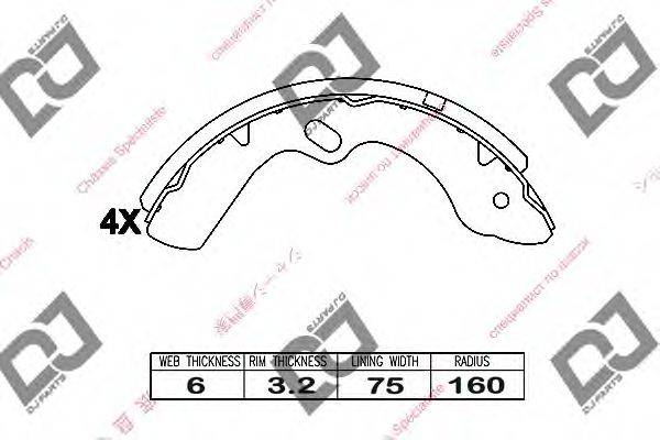 DJ PARTS BS1029 Комплект гальмівних колодок