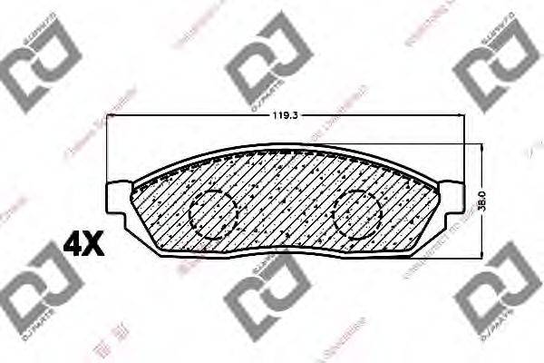 DJ PARTS BP1271 Комплект гальмівних колодок, дискове гальмо