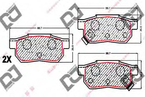 DJ PARTS BP1746 Комплект гальмівних колодок, дискове гальмо