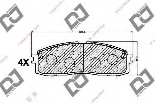 DJ PARTS BP1402 Комплект гальмівних колодок, дискове гальмо