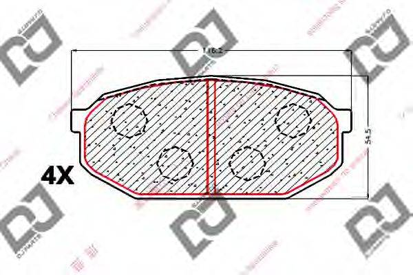 DJ PARTS BP1783 Комплект гальмівних колодок, дискове гальмо