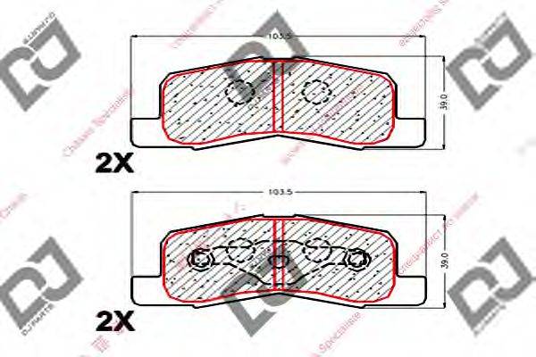 DJ PARTS BP1806 Комплект гальмівних колодок, дискове гальмо