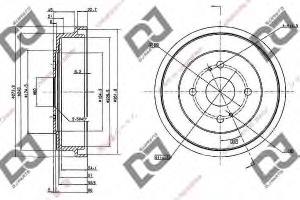 DJ PARTS BR1088 Гальмівний барабан