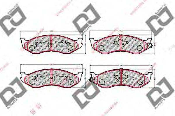 DJ PARTS BP1510 Комплект гальмівних колодок, дискове гальмо