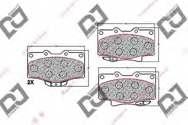 DJ PARTS BP1577 Комплект гальмівних колодок, дискове гальмо