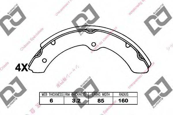 DJ PARTS BS1185 Комплект гальмівних колодок