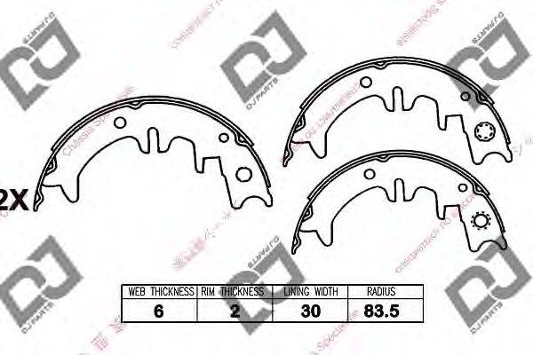 DJ PARTS BS1220 Комплект гальмівних колодок