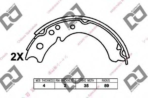 DJ PARTS BS1300 Комплект гальмівних колодок