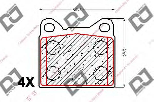 DJ PARTS BP1902 Комплект гальмівних колодок, дискове гальмо