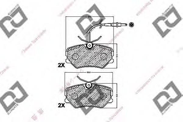 DJ PARTS BP1390 Комплект гальмівних колодок, дискове гальмо