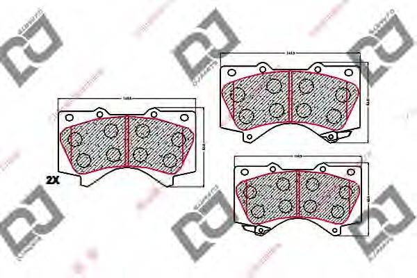 DJ PARTS BP1646 Комплект гальмівних колодок, дискове гальмо