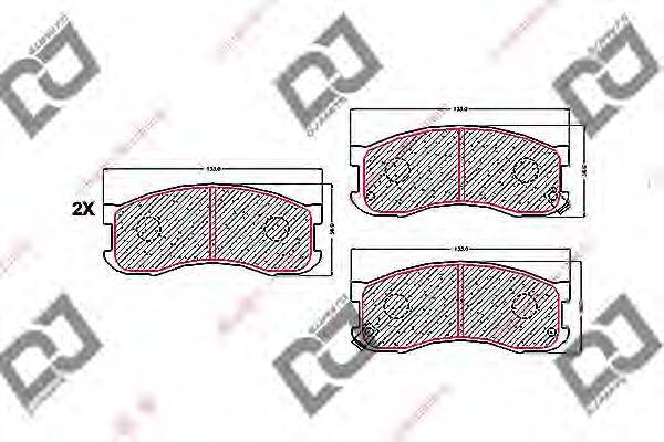 DJ PARTS BP1669 Комплект гальмівних колодок, дискове гальмо