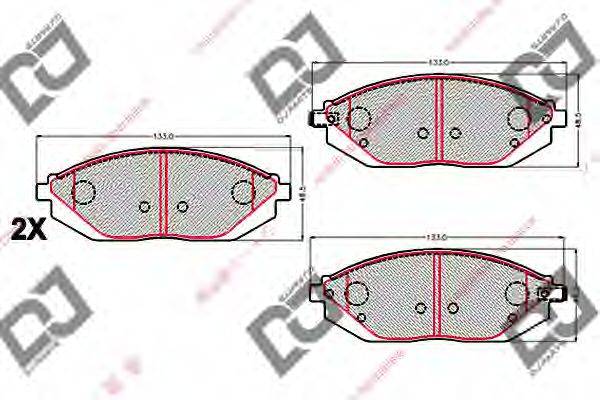 DJ PARTS BP2153 Комплект гальмівних колодок, дискове гальмо