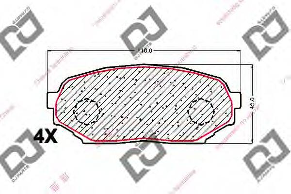 DJ PARTS BP1718 Комплект гальмівних колодок, дискове гальмо