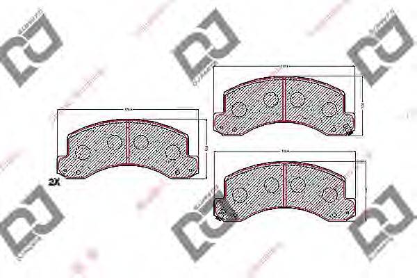 DJ PARTS BP1721 Комплект гальмівних колодок, дискове гальмо