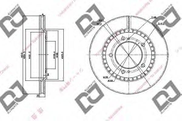 DJ PARTS BD1076 гальмівний диск