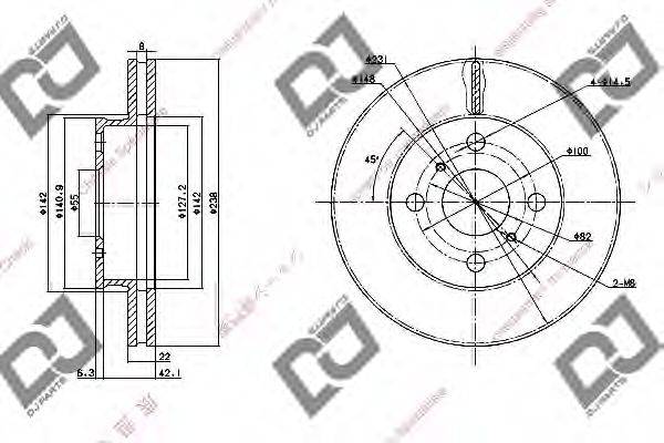 DJ PARTS BD1094 гальмівний диск