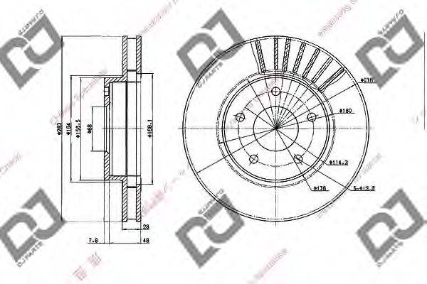 DJ PARTS BD2038 гальмівний диск