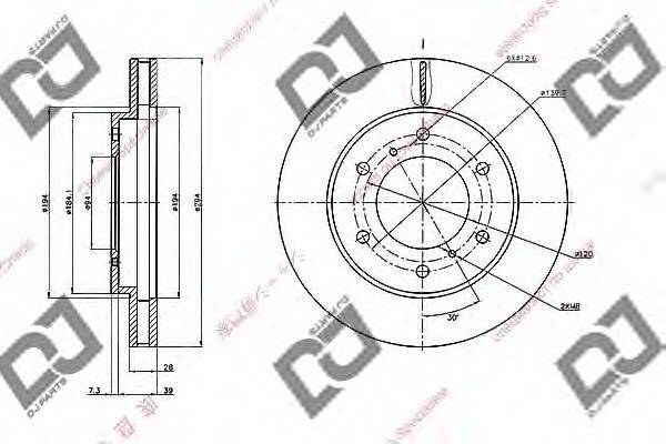 DJ PARTS BD2081 гальмівний диск