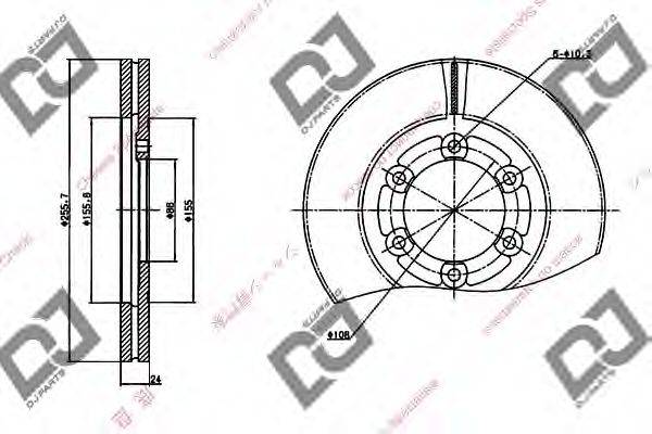 DJ PARTS BD1254 гальмівний диск