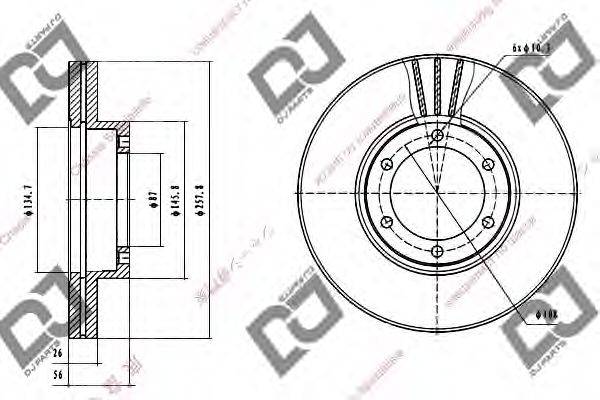 DJ PARTS BD1259 гальмівний диск