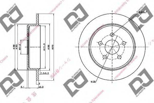 DJ PARTS BD1648 гальмівний диск