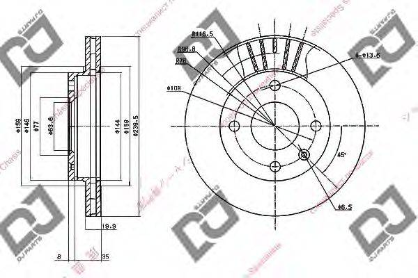 DJ PARTS BD1670 гальмівний диск