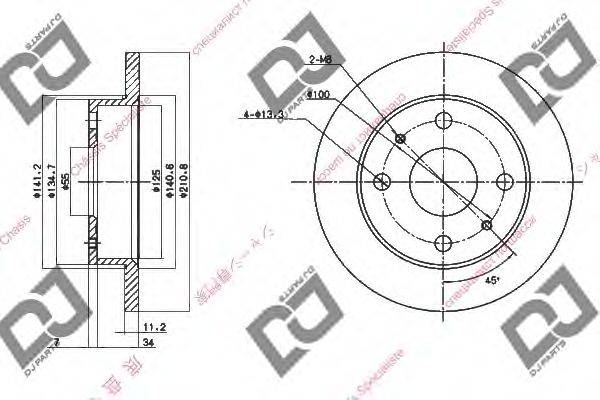 DJ PARTS BD1555 гальмівний диск